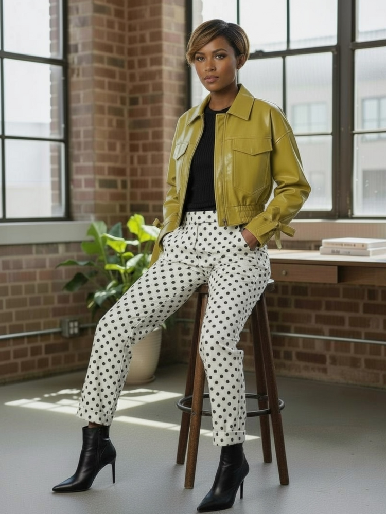 Chartreuse Patent Leather Jacket