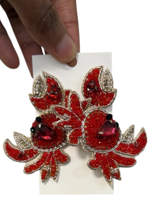 Beaded Crab Earrings Alc