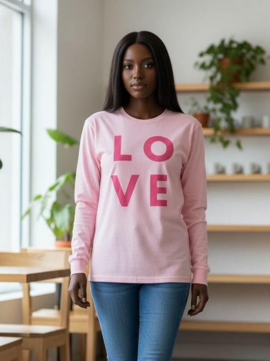 Simply Love Valentine Collection L/S Tee Shirt (Pink)