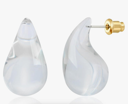 Clear Teardrop Earrings