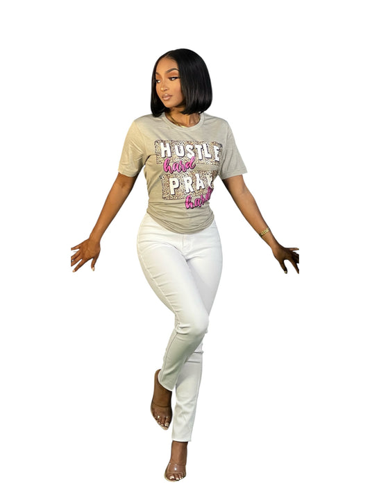 Hustle Hard Pray Harder Tee Shirt Reg/Plus