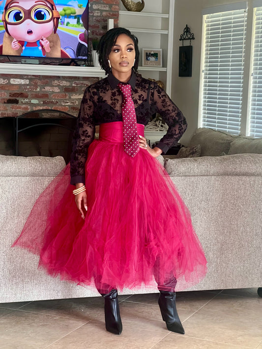 Holiday Tulle Skirt Reg/Plus (Burgundy)