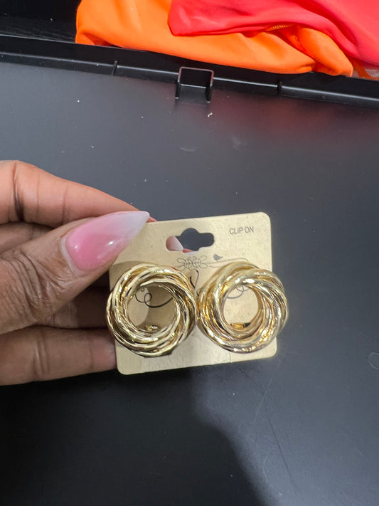Twisted Gold Clip Earrings