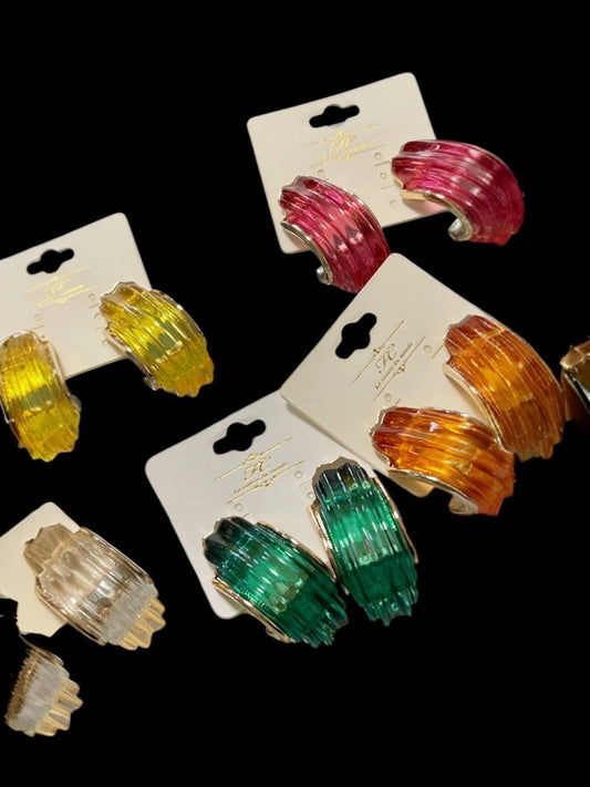 Clear Shelly Earrings (5 colors)
