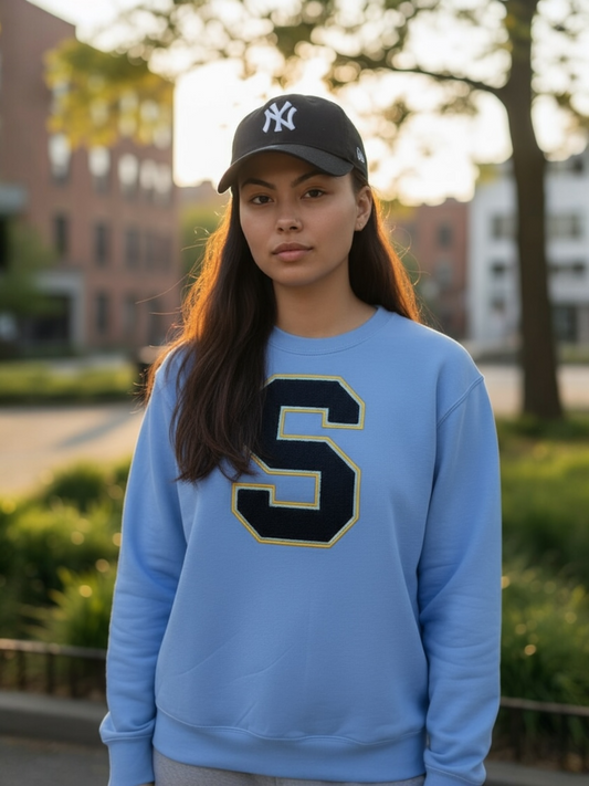 Big S Patch Sweatshirt-Columbia Blue