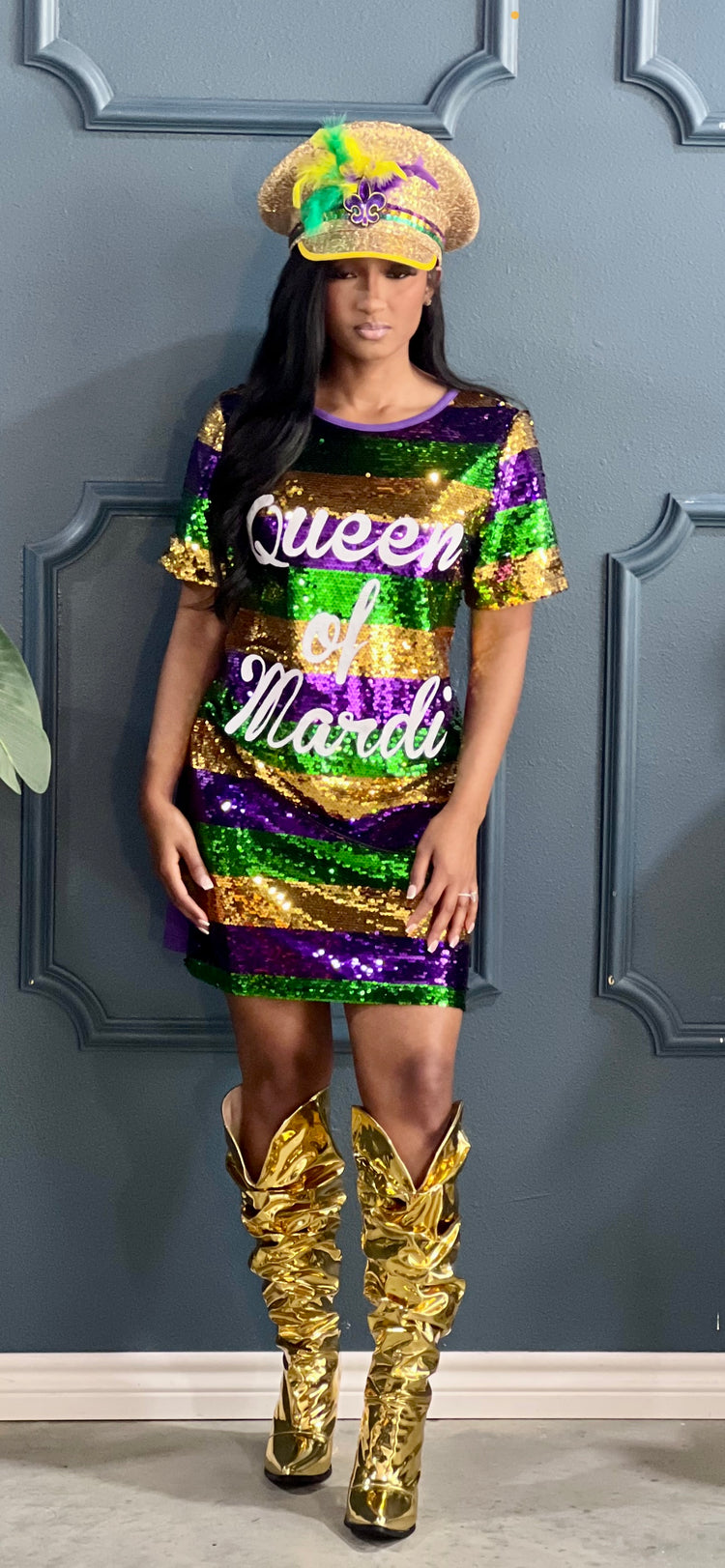 Queen Of Mardi Gras Shirt Dress