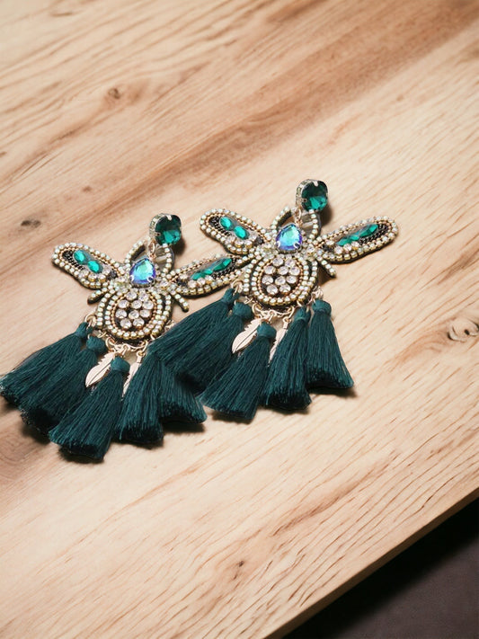 Green Butterfly Earrings