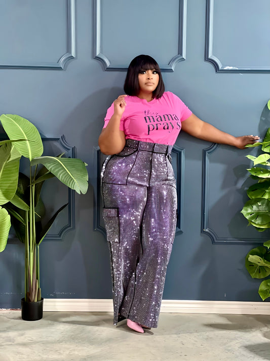 This Mama Prays Tee Shirt-Pink