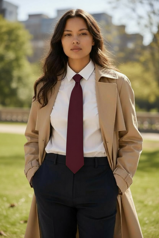 Burgundy Fall Necktie