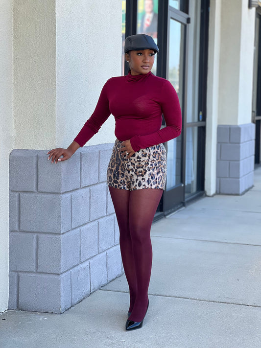 Leopard Sequin Shorts