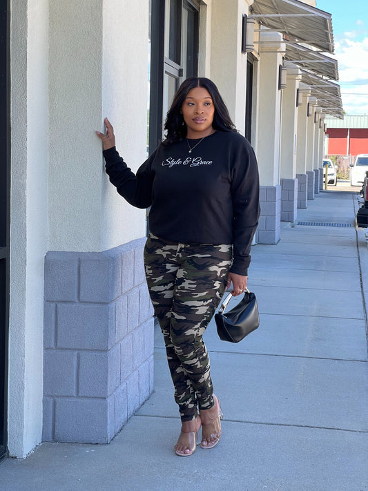Skinny Leg Camouflage Pants Reg/Plus