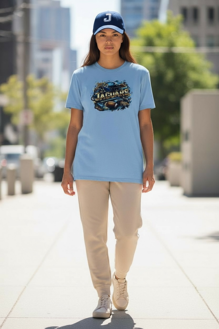 New Game Day Tee Shirt Reg/Plus-Columbia Blue (Jaguars)