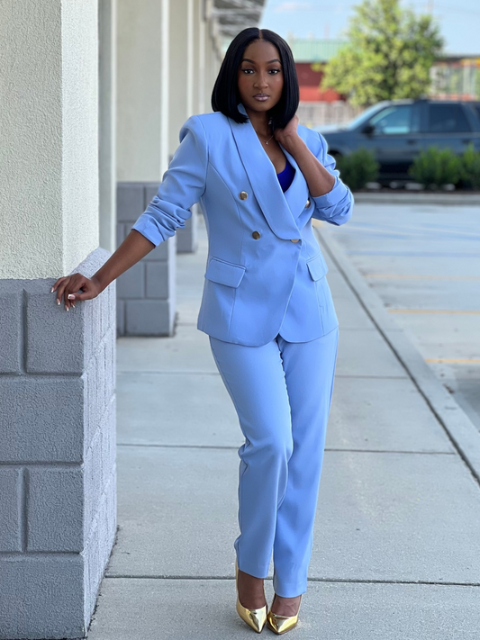 SHE Business Suit Set (Baby Blue)