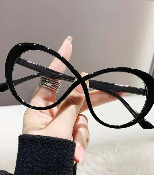Clear Round Cat Eye Cross Sunglasses