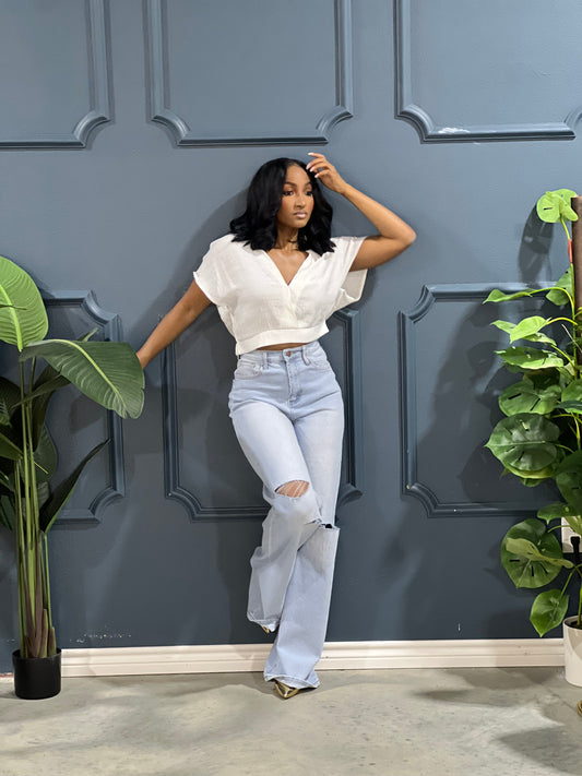 Nia Cape Sleeve Crop Top