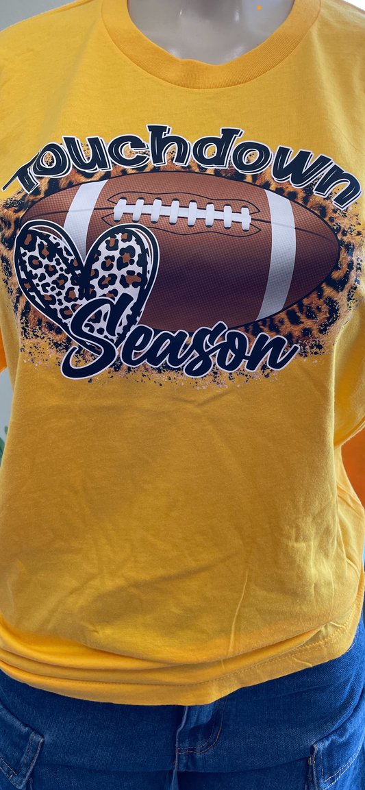 Game Day Tee Shirt-Touchdown Season (4 prints & 2 Colors)