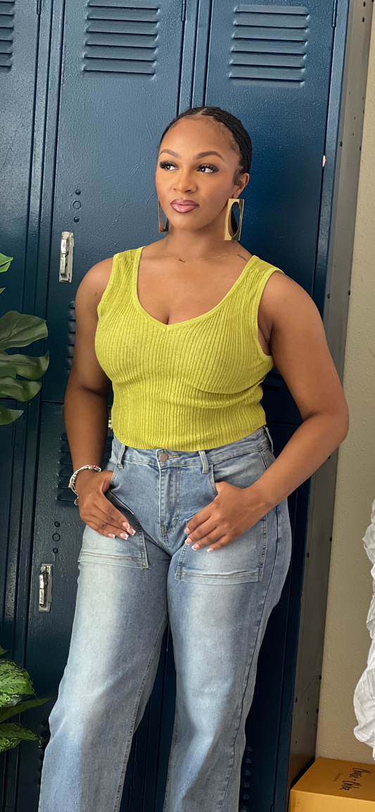 Dainty Tank Top-Green