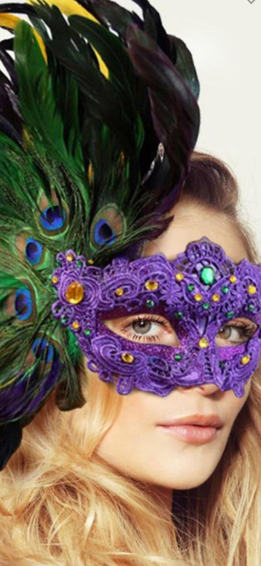 Mardi Gras Big Mask Feather (Online only)