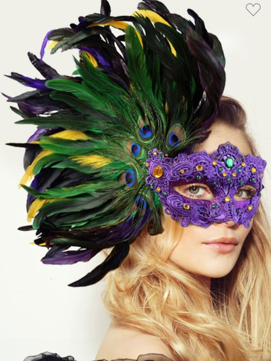 Mardi Gras Big Mask Feather (Online only)