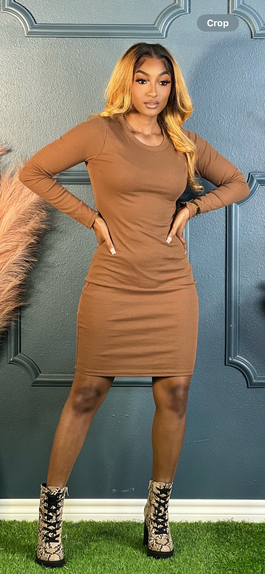 New Casual Dress-Mocha (Online only)