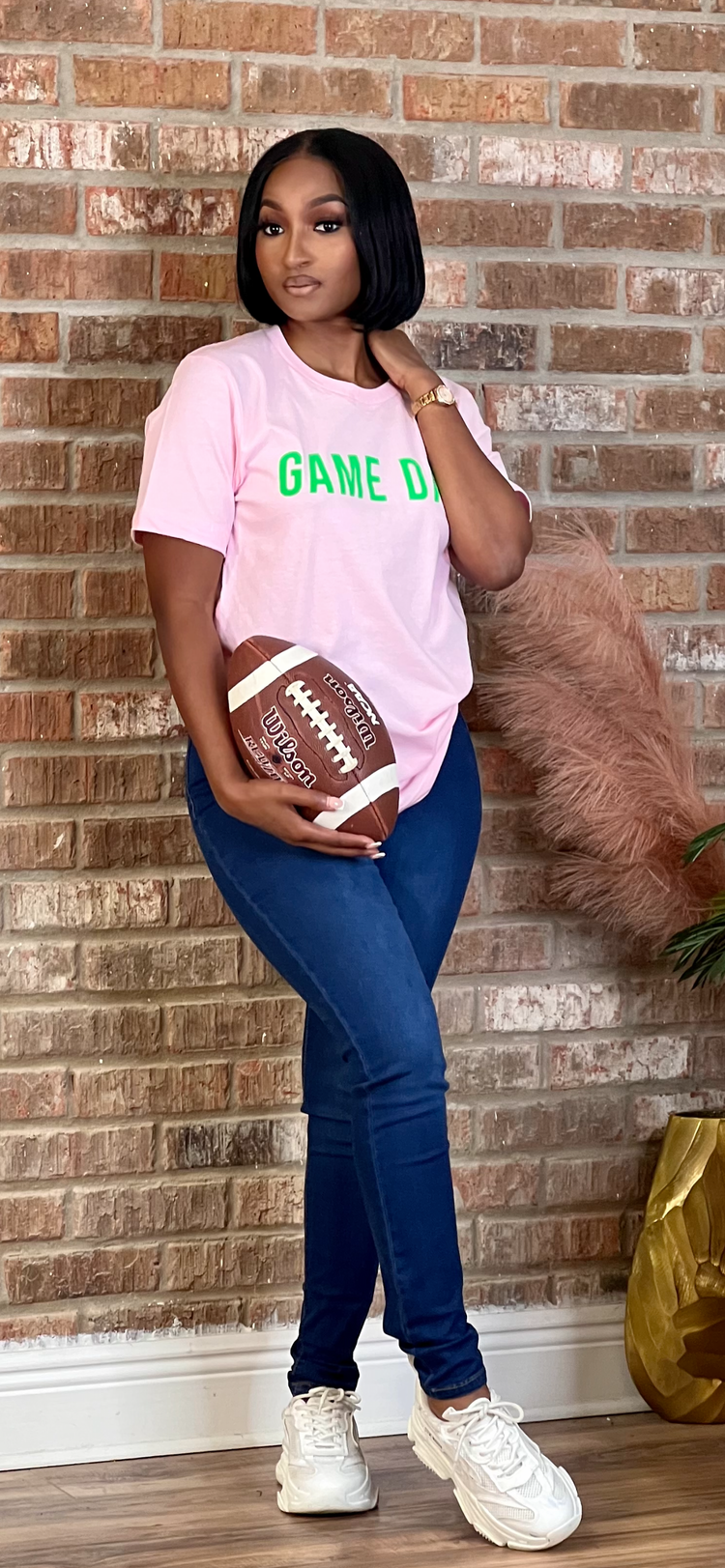 Pink Green Game Day Tee Shirt (Online only)
