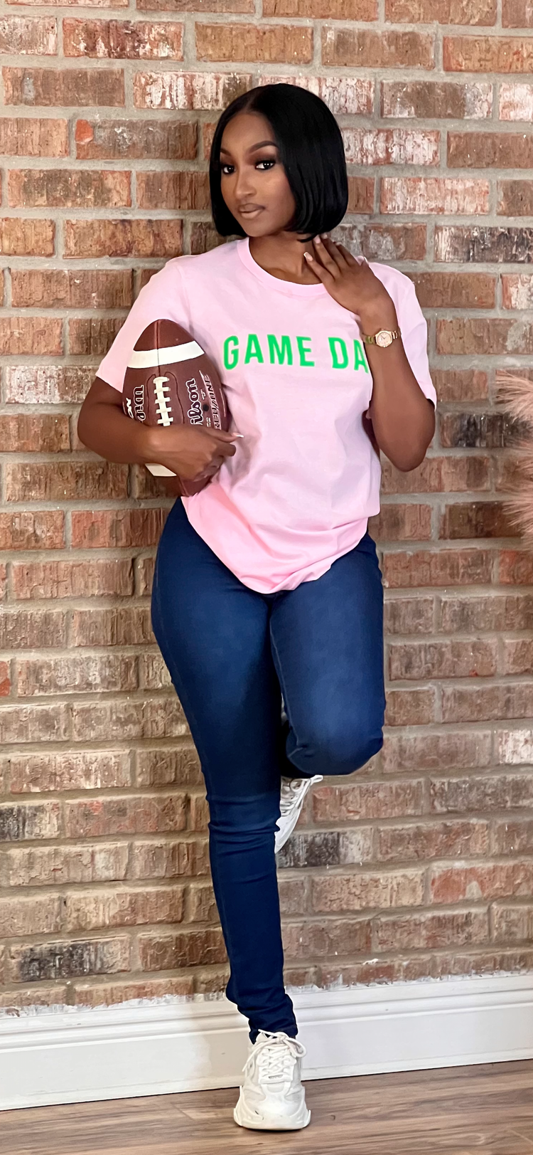 Pink Green Game Day Tee Shirt (Online only)