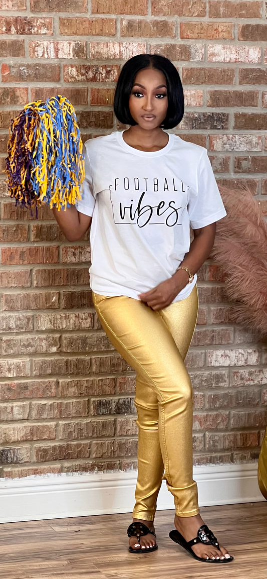 White Football Vibes Tee Shirt (Online only)