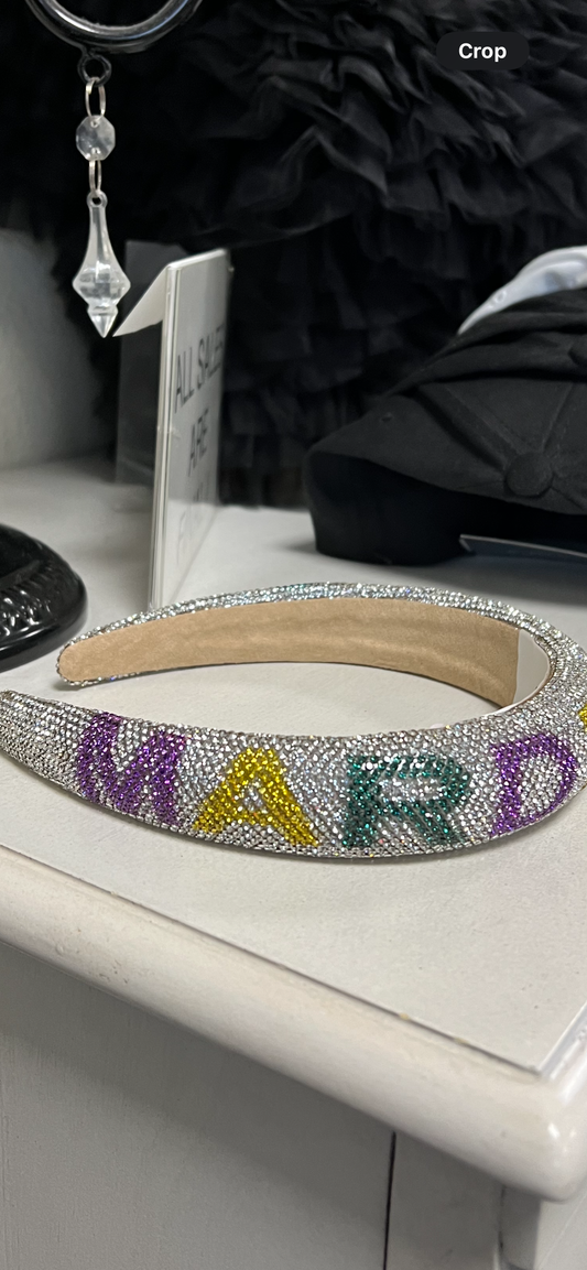 Silver Mardi Gras Headband