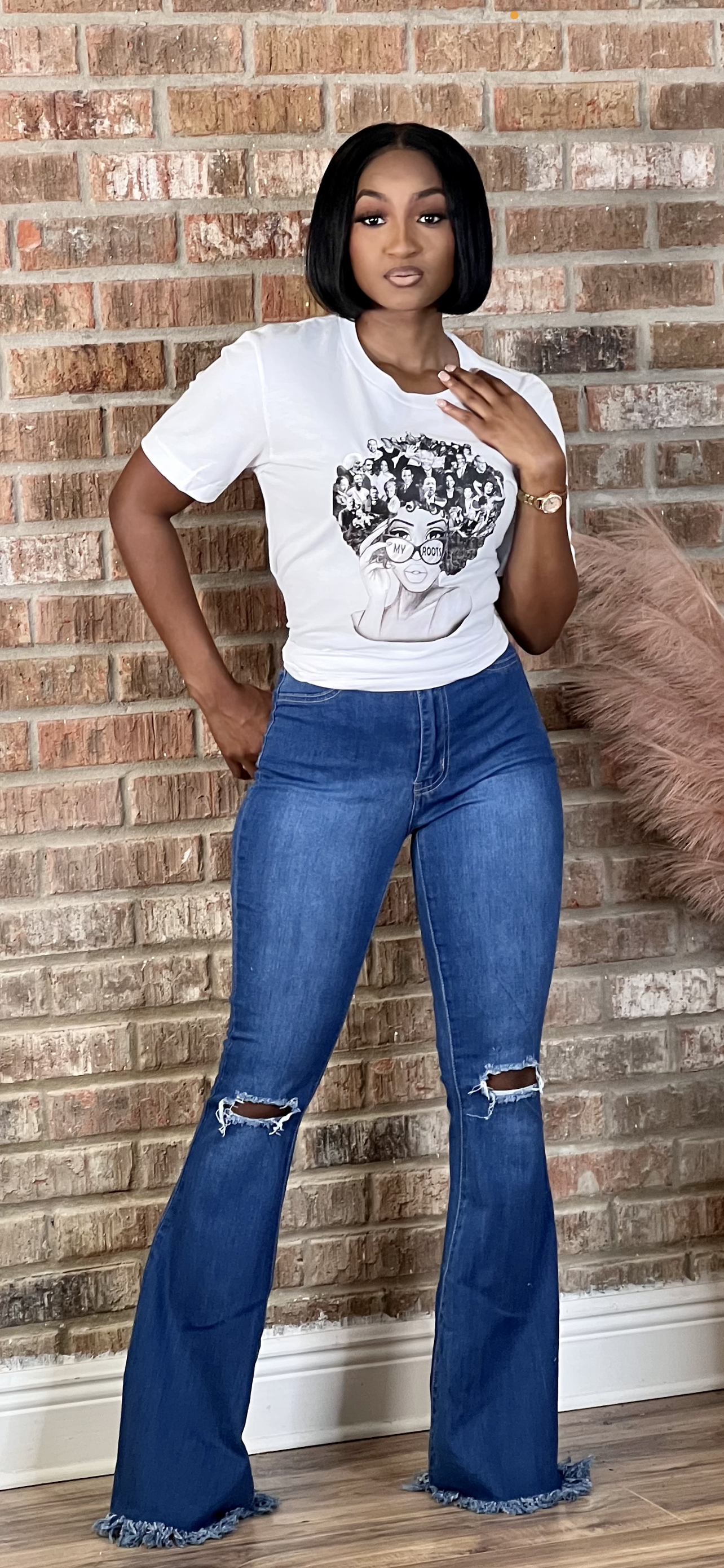 Distressed 2025 bell bottoms