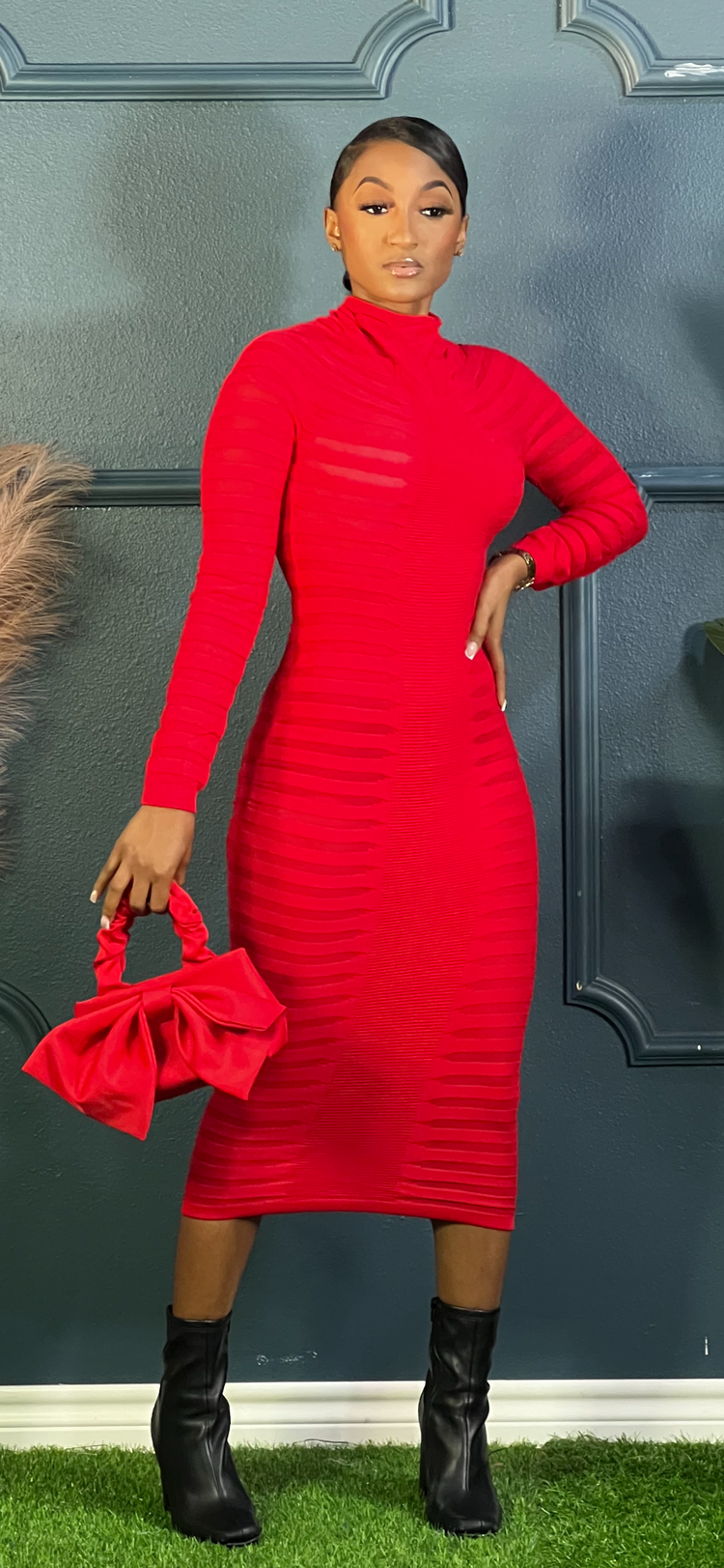 Simply Love Valentines Collection Red Rib Dress