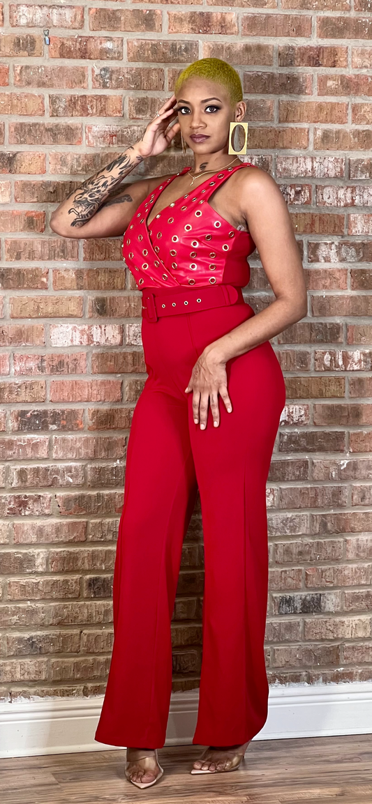 Cold Stone Jumpsuit-Red (In store 9/29)