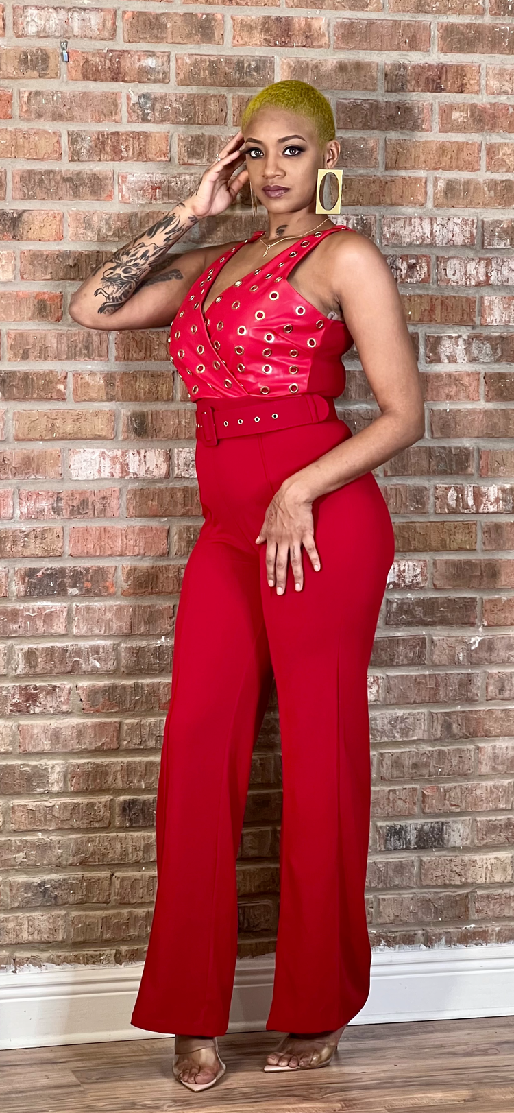 Cold Stone Jumpsuit-Red (Online only)