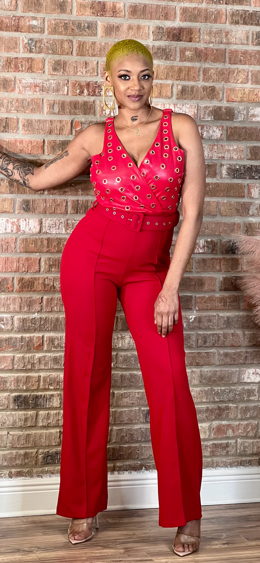 Cold Stone Jumpsuit-Red (In store 9/29)