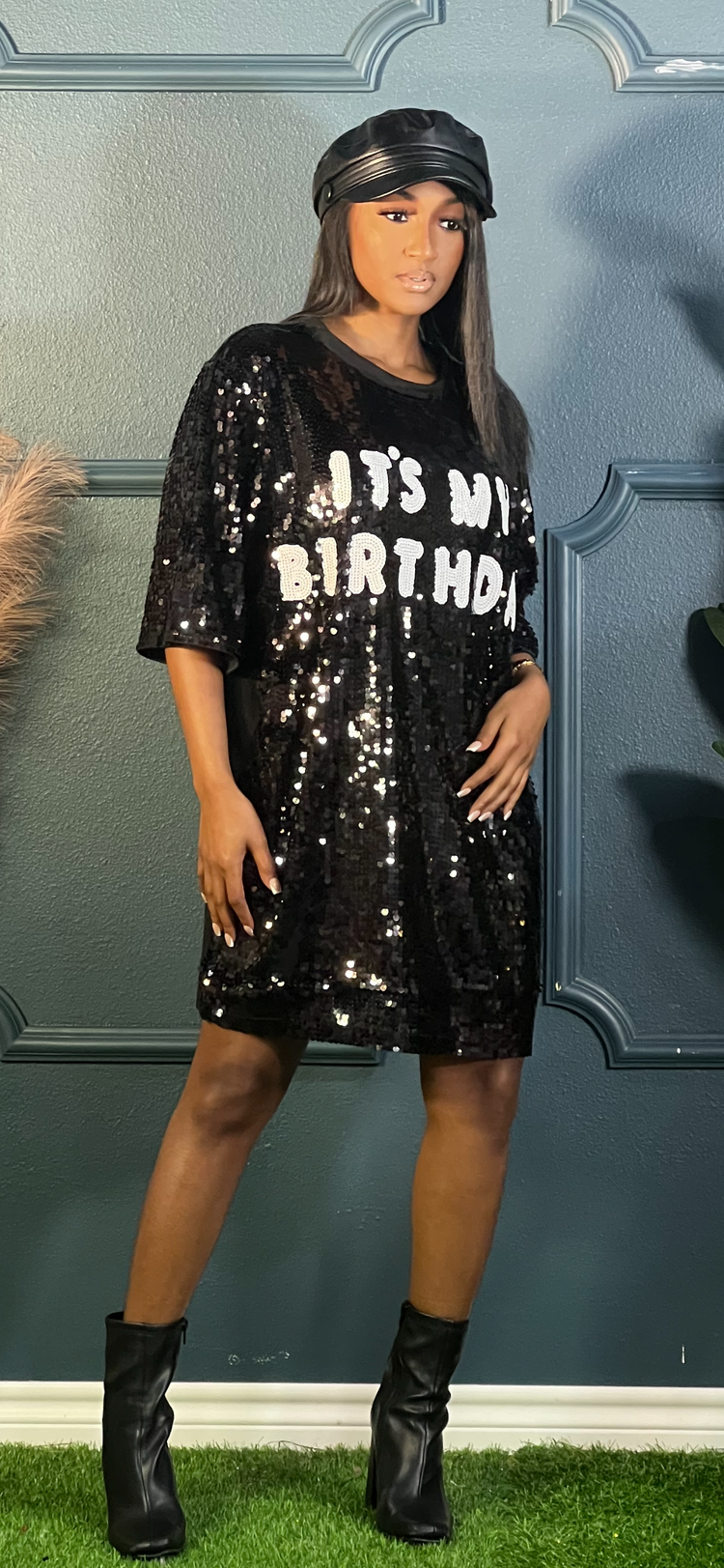 It’s My Birthday Sequin Shirt Dress (Just Restocked)