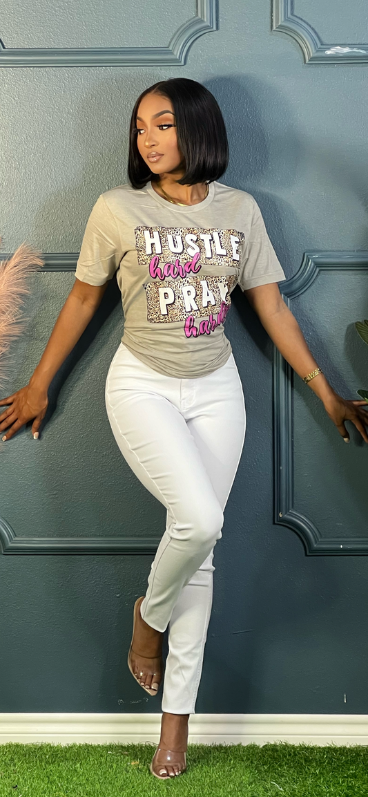 Hustle Hard Pray Harder Tee Shirt Reg/Plus