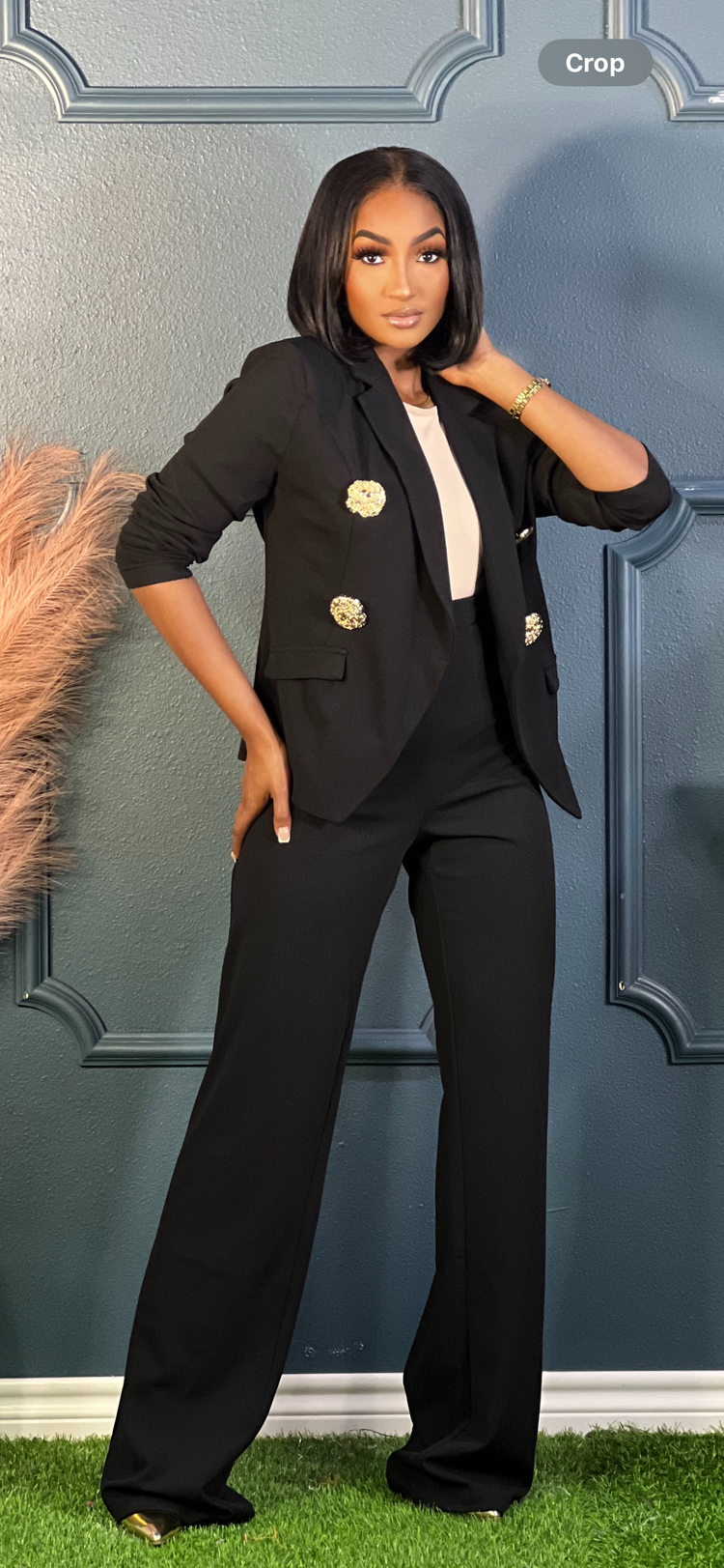 Owning It Business Suit Set-Black