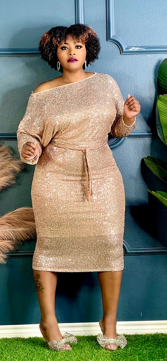 Ingrid’s Holiday Lady Dress Plus-Champagne (Online Only)