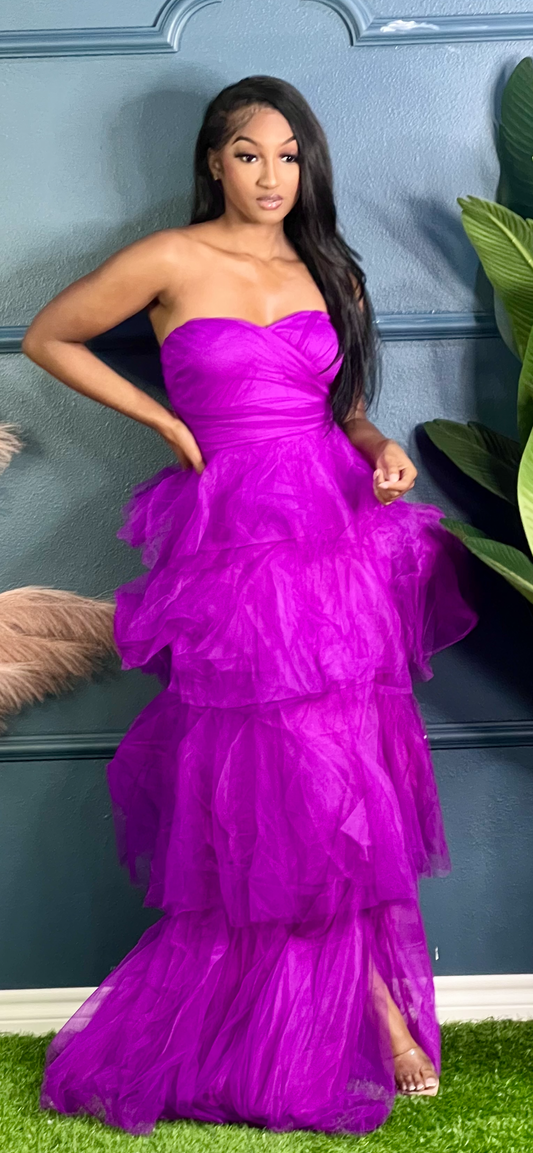 Princess Vibe Holiday Gown-Magenta (Online only)