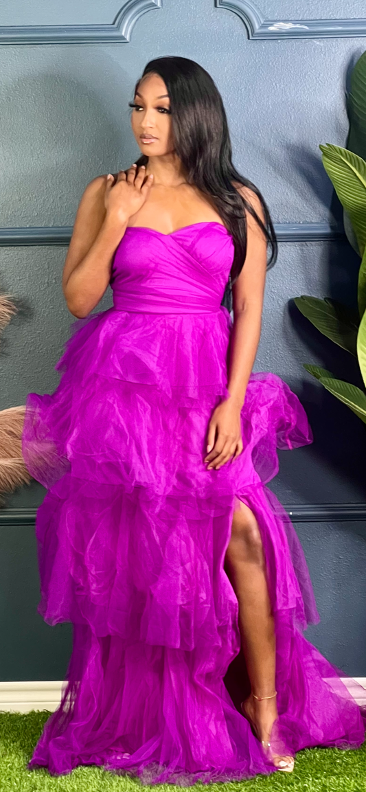 Princess Vibe Holiday Gown-Magenta (Online only)