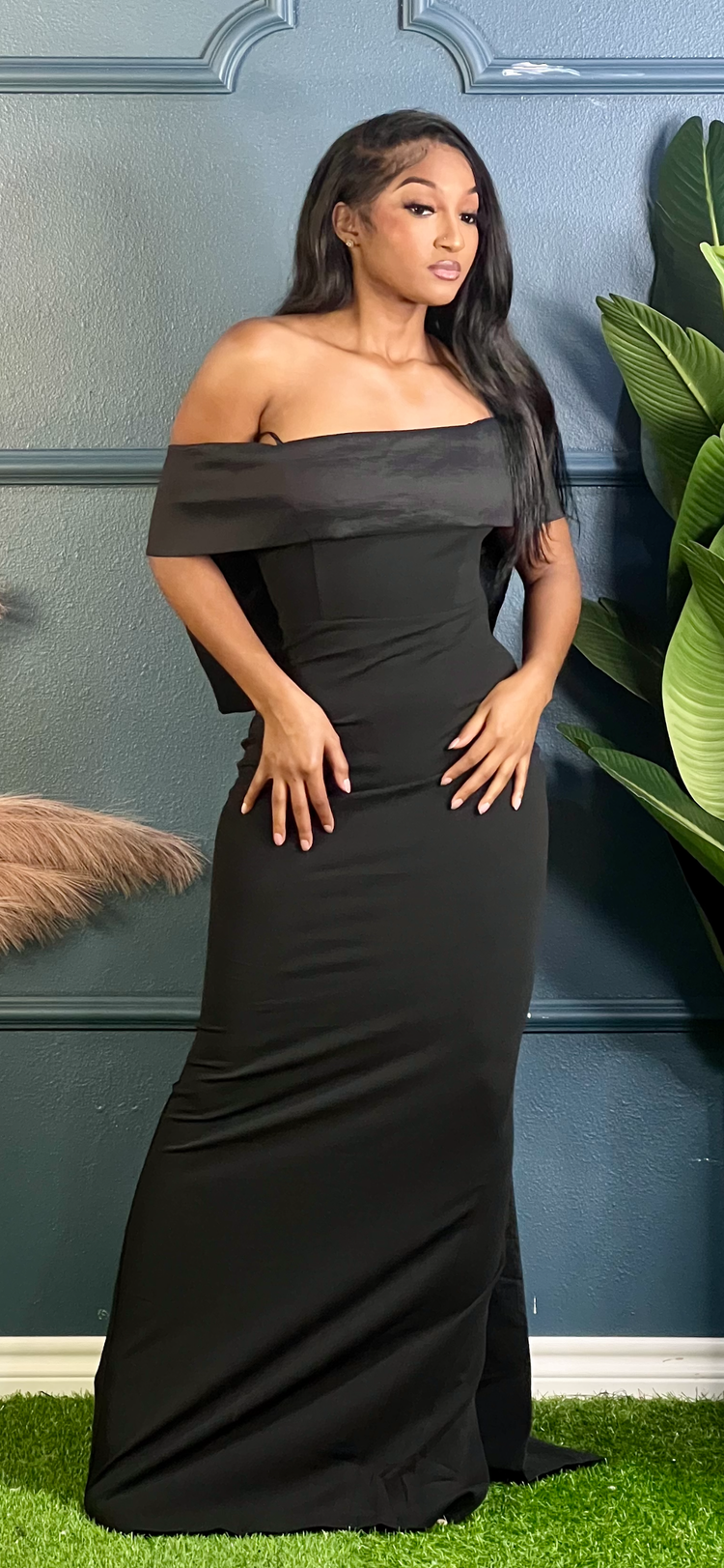 Black Real Elegant Holiday Gown