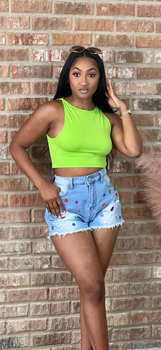 Sassy Crop Top Lime (Online only)