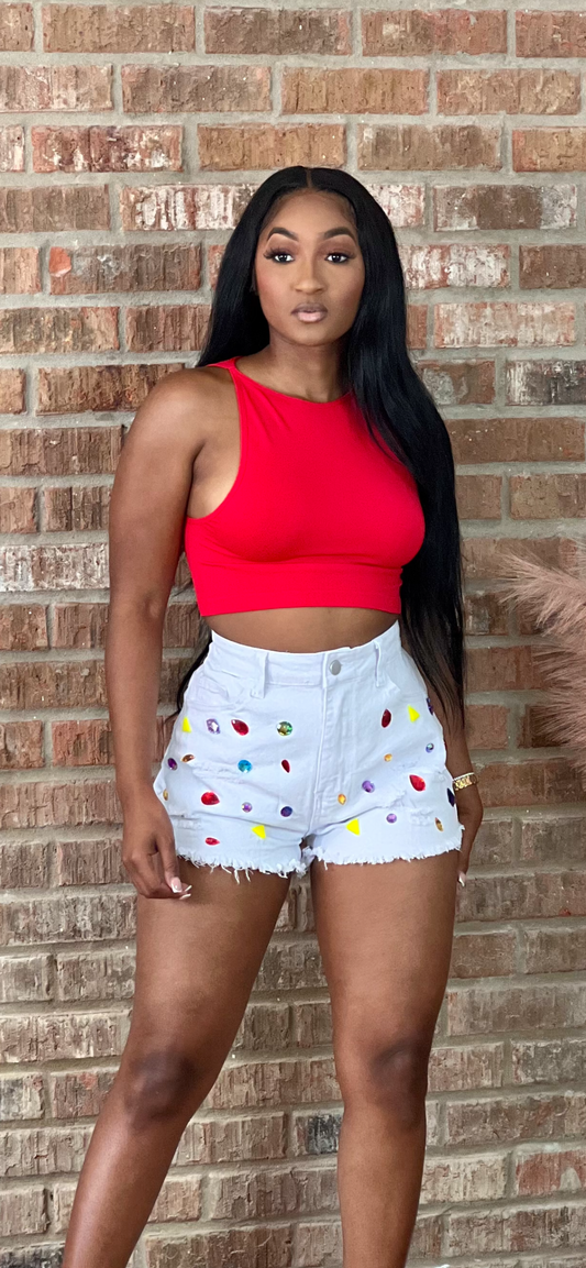 Sassy Crop Top Red (Online only)