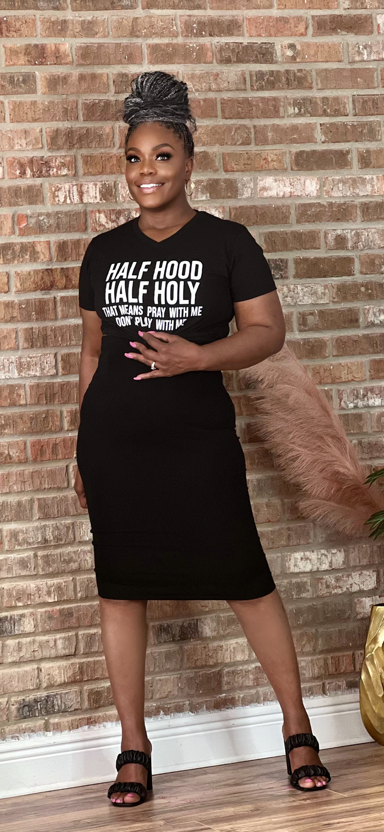 Half Hood Half Holy Tee Shirt Black (5 colors)
