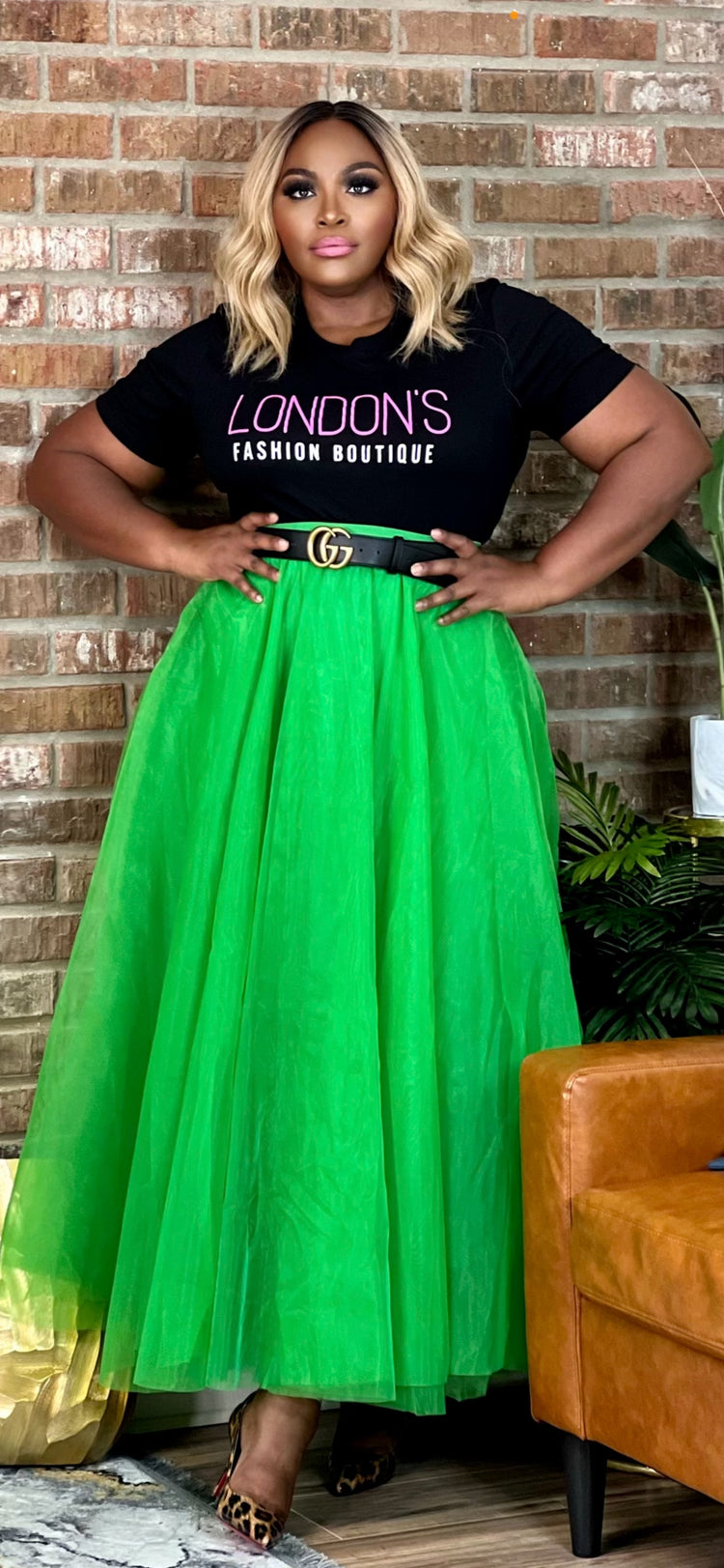 Green Soft Tulle Maxi Skirt Plus (2 colors-Order online only, allow 24hrs to fill order)