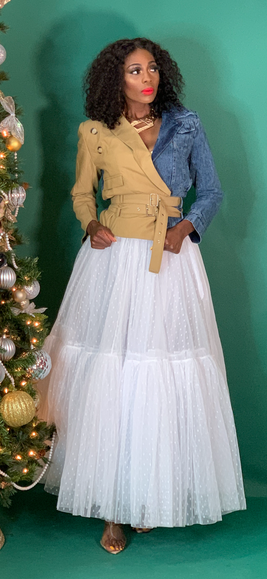 White Tulle Maxi Skirt Reg/Plus (Online only)