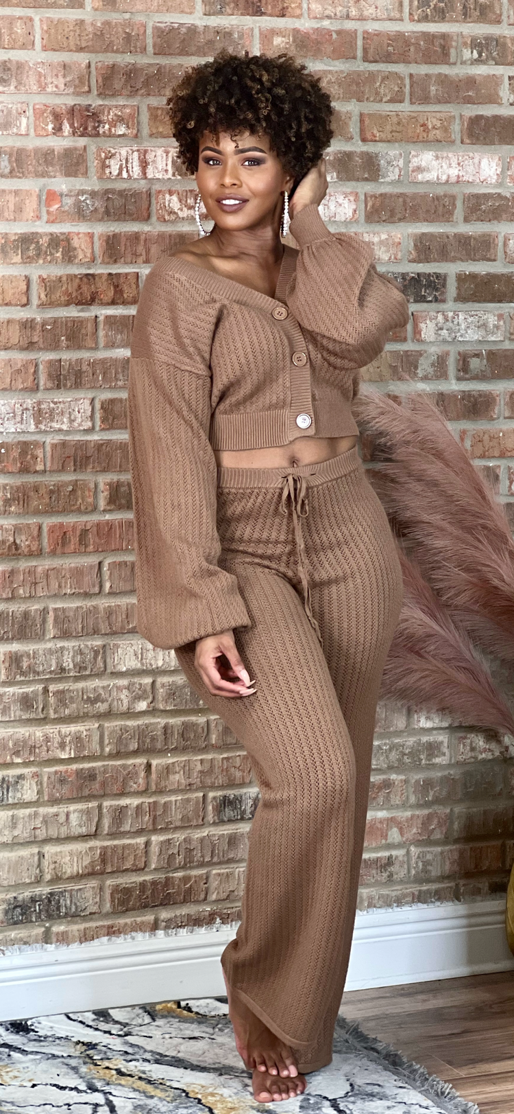 Camel Cable Knit Set (Online only)