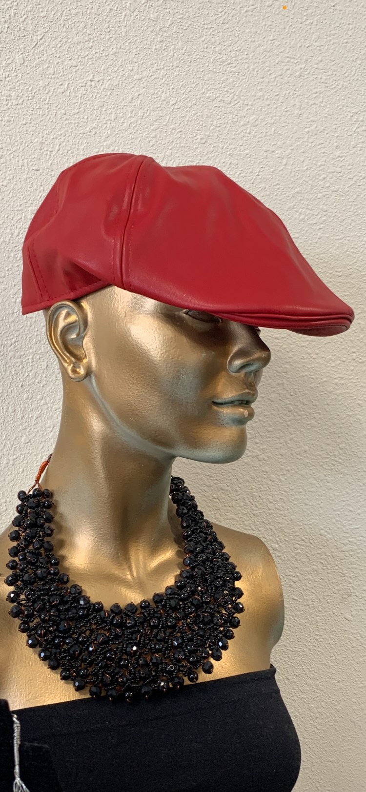 Faux Leather Paper Boy Cap (2 colors)