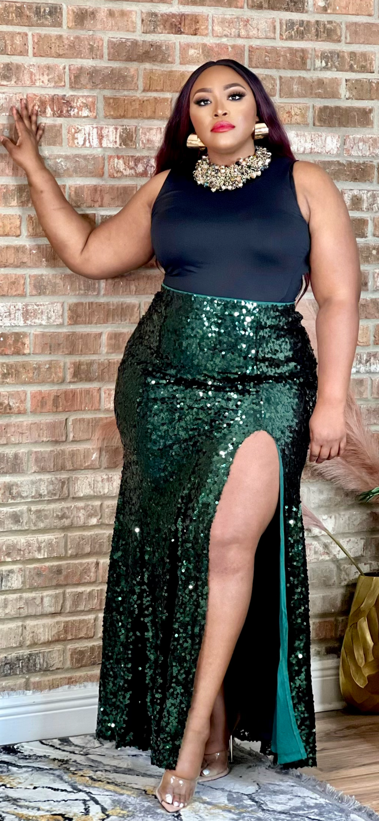 Formal sequin maxi shop skirt