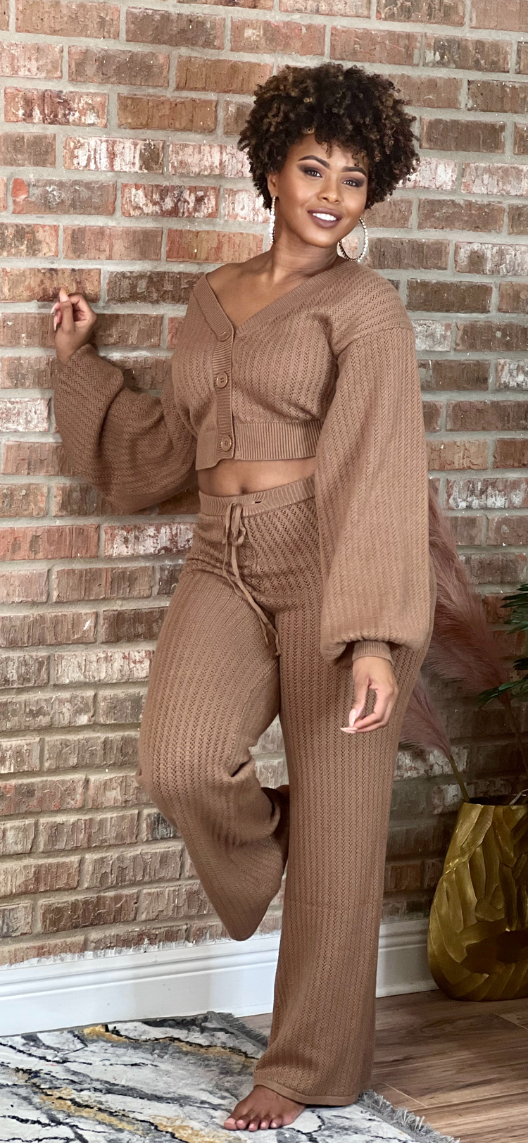 Camel Cable Knit Set (Online only)