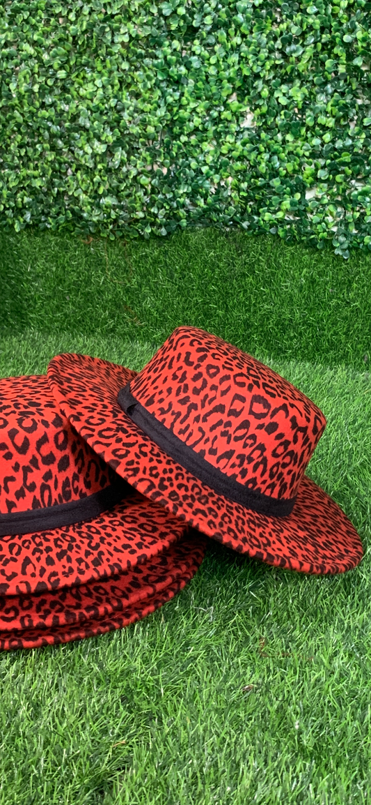 Restocked Animal Print Flat Fedora Hat (2 colors)